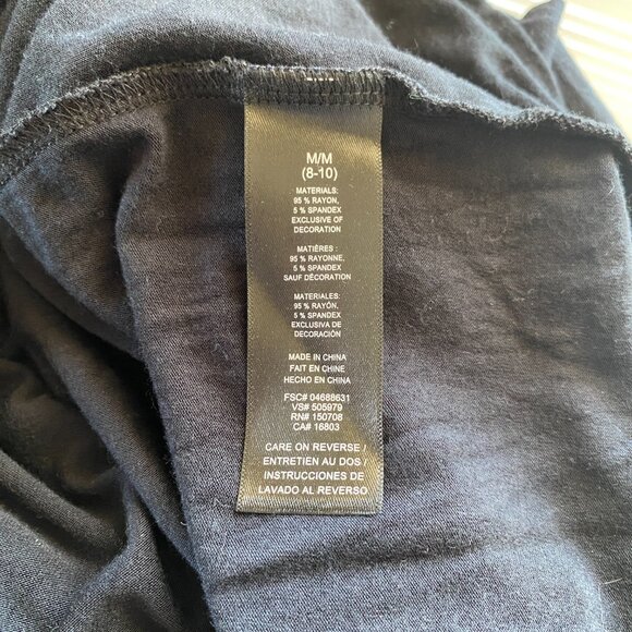 Studio 1886 black long sleeve pullover stretchy tunic top sequin pocket size M - Picture 7 of 7